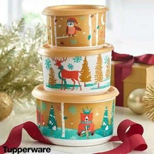 Tupperware Christmas Cookie Canisters